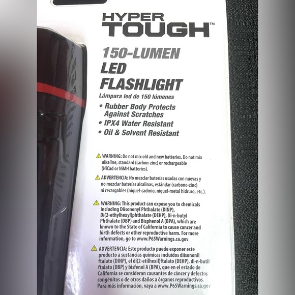 HYPER TOUGH Flashlight 150-LUMEN Rubber Body Water & Solvent Resistant NEW NIP - Picture 3 of 4